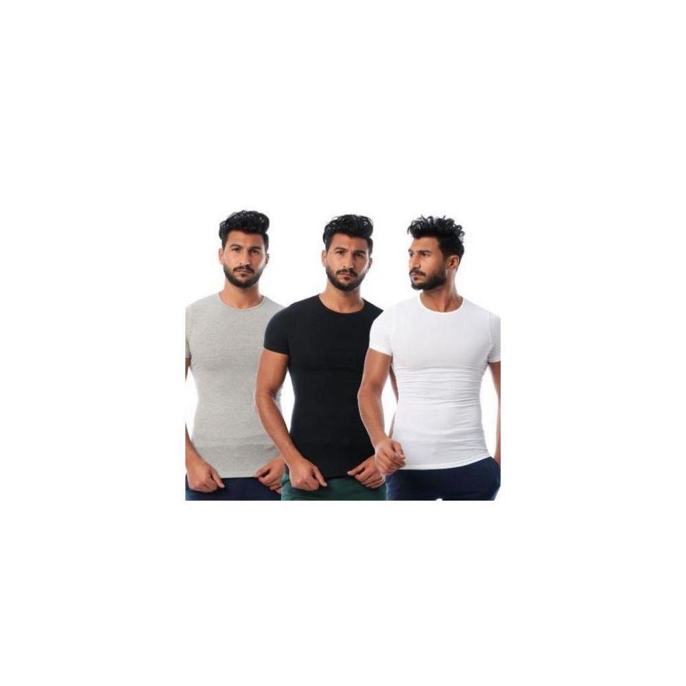 تي شيرت داخلي دائري بأكمام قصيرة من دايس - مجموعة من (3) قطع للرجال