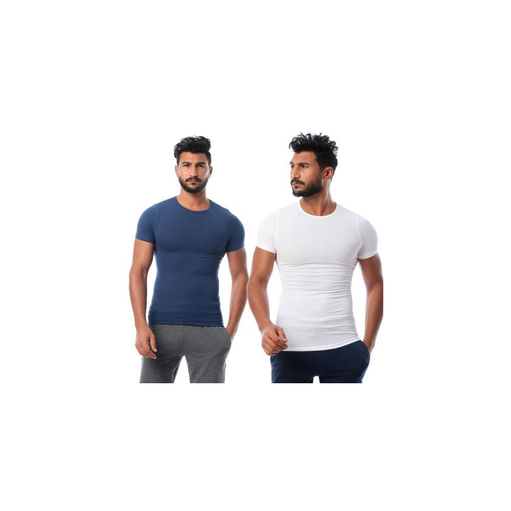 تيشيرت داخلي دائري بأكمام قصيرة (طقم من 2) للرجال - دايس