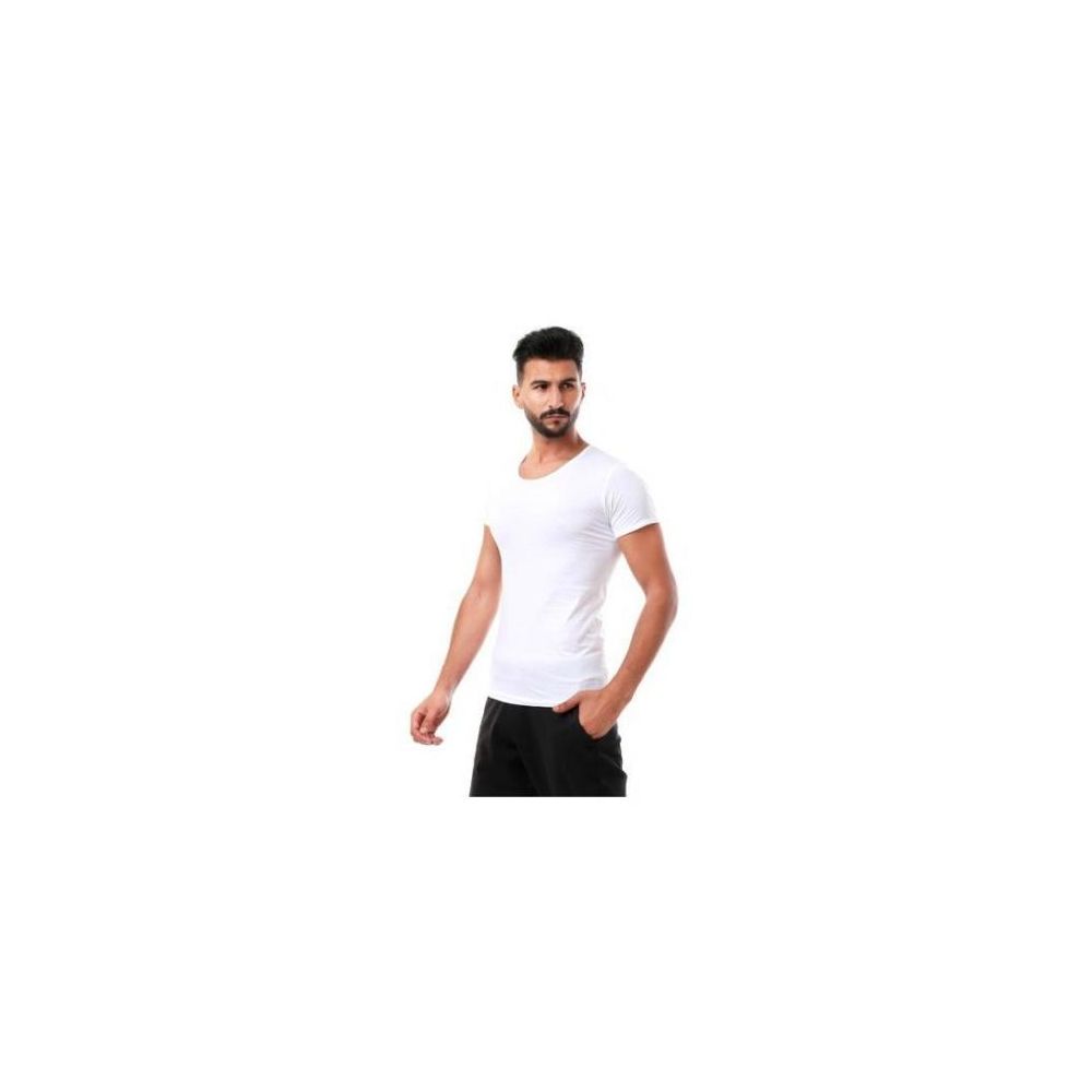 فانلة نصف كم حوض دايس 100% قطن (4 قطع) - بيضاء