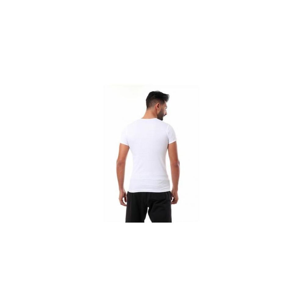 فانلة نصف كم حوض دايس 100% قطن (4 قطع) - بيضاء